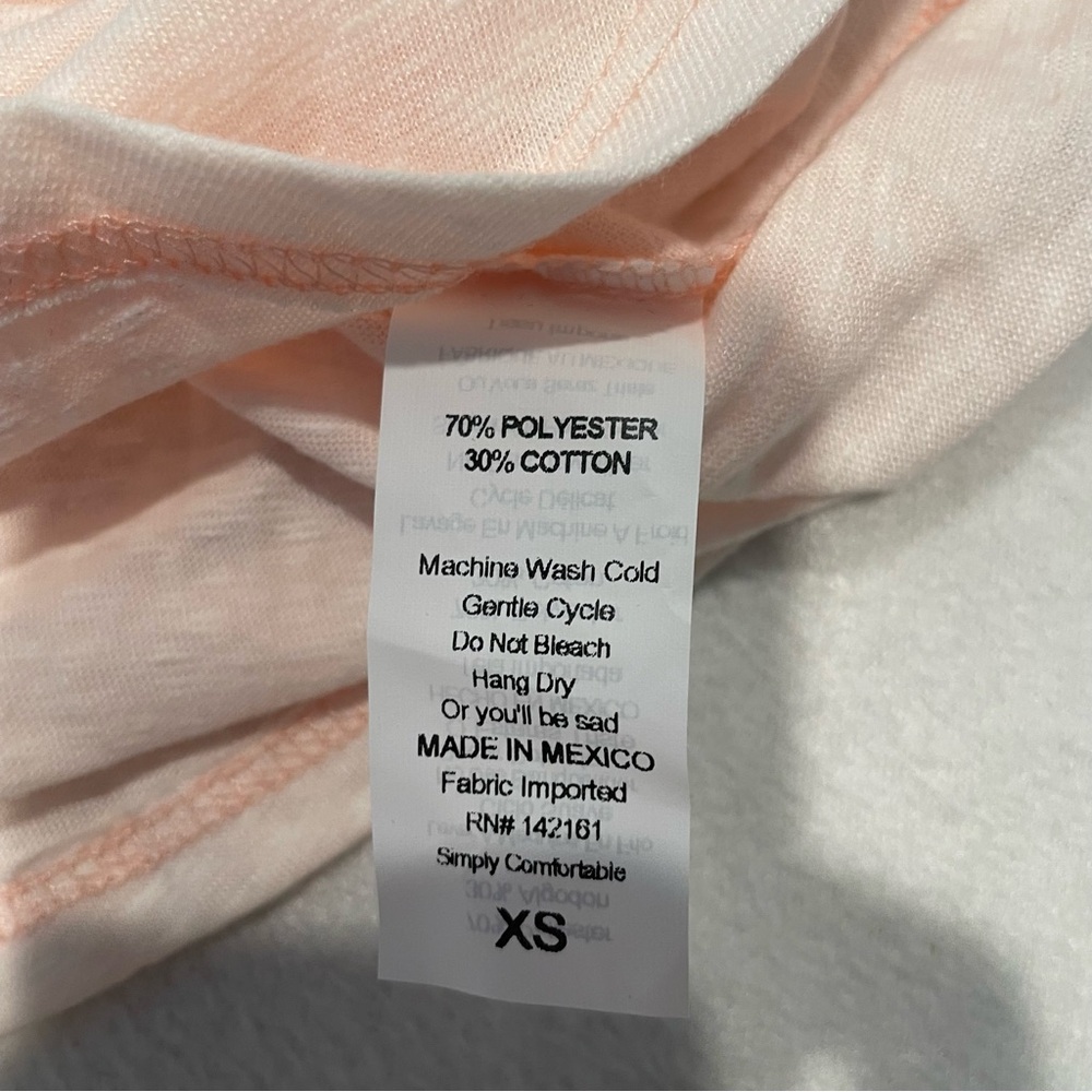 LuLaRoe Randy shirt, powder pink and white color block, XS, NWT - Picture 5 of 7